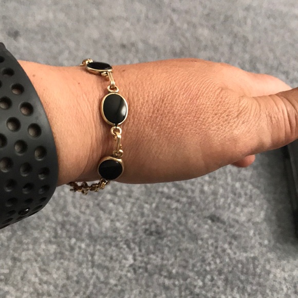 Vintage 12k gold onyx bracelet - Picture 8 of 8